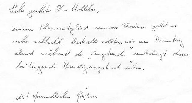 Sterbelied für Chorprobe